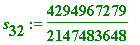 s[32] := 4294967279/2147483648